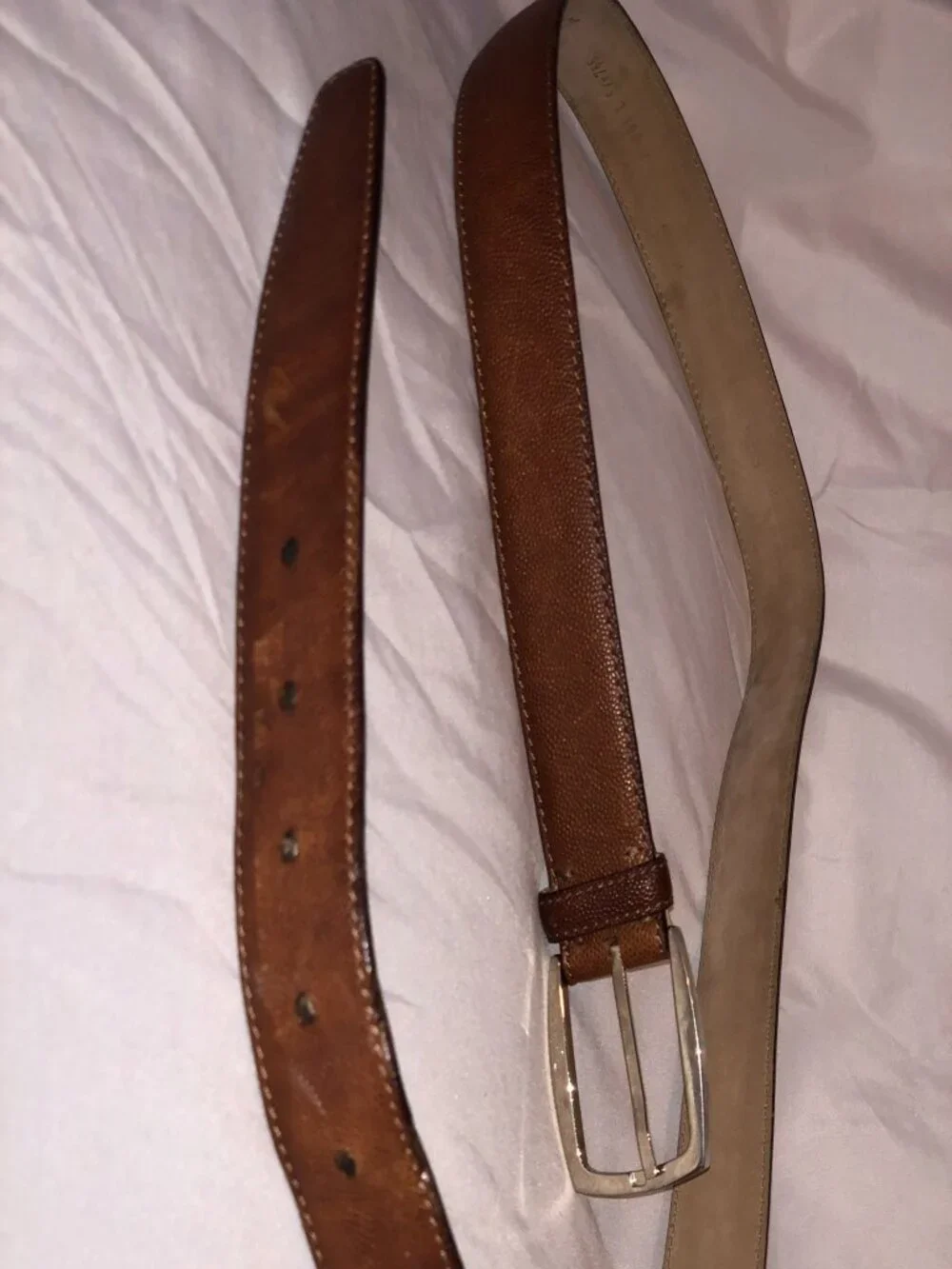 Brioni Men's Brown Leather Belt Size 38 100 Handmade In Italy Silver Buckle